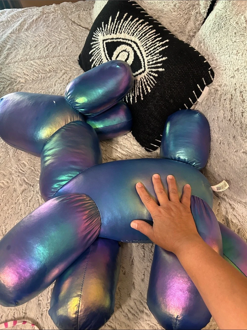 Iridescent Purple Balloon Dog Plush - Home Party Decor